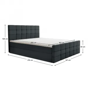 Boxspringová posteľ, 160x200, sivá, BEST