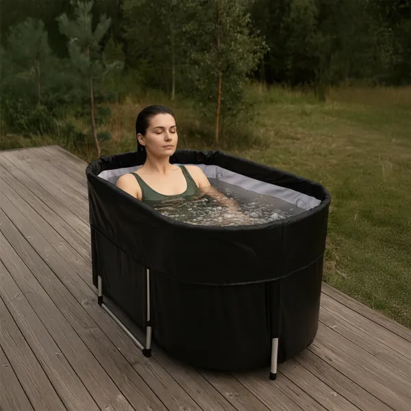 Prenosná skladacia vaňa na otužovanie, čierna, 290 l, HARTO