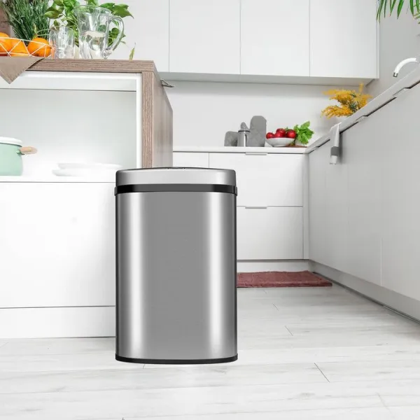 Automatický bezdotykový odpadkový kôš 50 l – strieborný