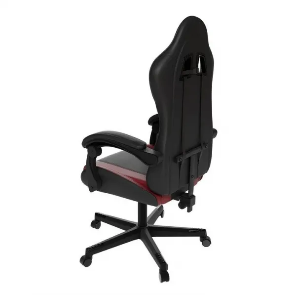 Ergonomická herná stolička, čierna/červená, vankúšiky,