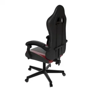 Ergonomická herná stolička, čierna/červená, vankúšiky,