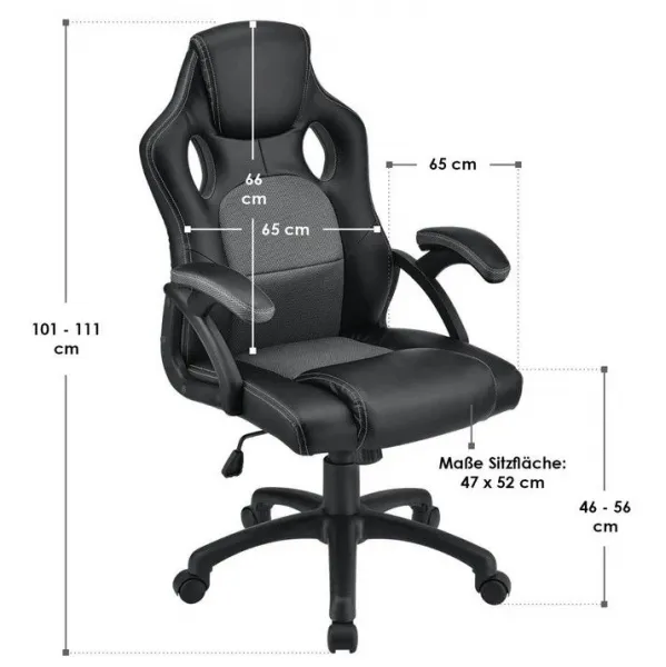 Ergonomická kancelárska stolička, čierna, polohovateľná opie