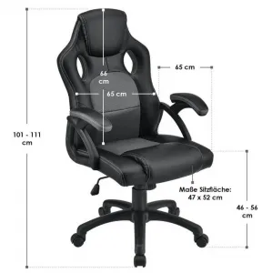 Ergonomická kancelárska stolička, čierna, polohovateľná opie