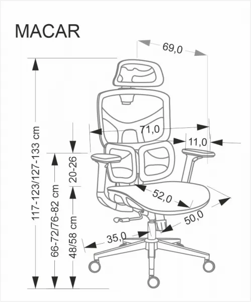 HALMAR Kancelářská židle Macar černá