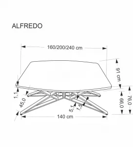 Rozkladací jedálenský stôl ALFREDO Halmar