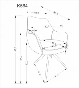 Otočné jedálenské kreslo K564 Halmar