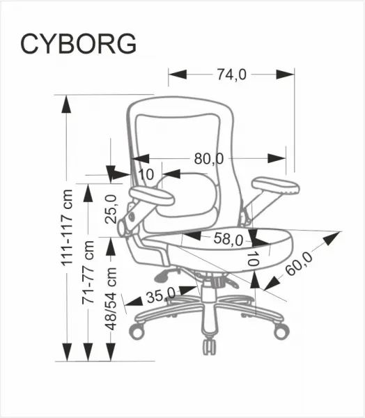 HALMAR Kancelářská židle Cyborg černá