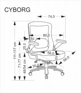 HALMAR Kancelářská židle Cyborg černá