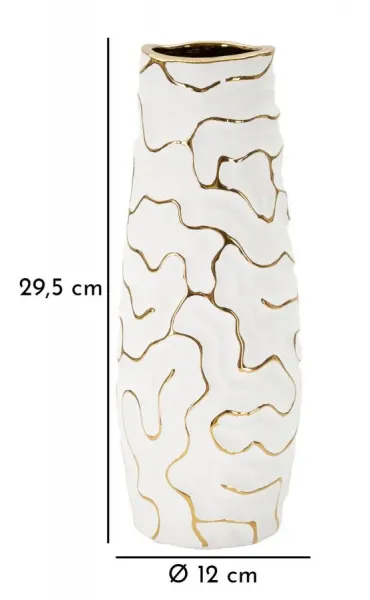 Mauro Ferretti Váza Lia 29 cm biela/zlatá