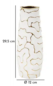 Mauro Ferretti Váza Lia 29 cm biela/zlatá