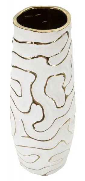 Mauro Ferretti Váza Lia 39 cm biela/zlatá