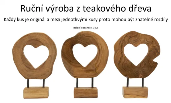 Mauro Ferretti Dřevěná dekorace Hasi 28 cm hnědá