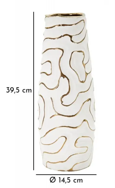 Mauro Ferretti Váza Lia 39 cm biela/zlatá