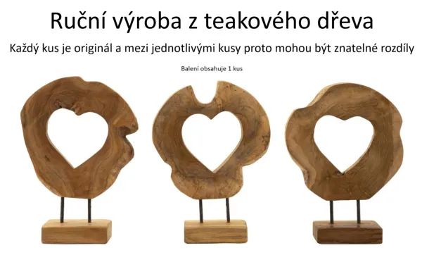 Mauro Ferretti Dřevěná dekorace Hasi 38 cm hnědá