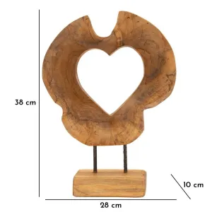 Mauro Ferretti Dřevěná dekorace Hasi 38 cm hnědá