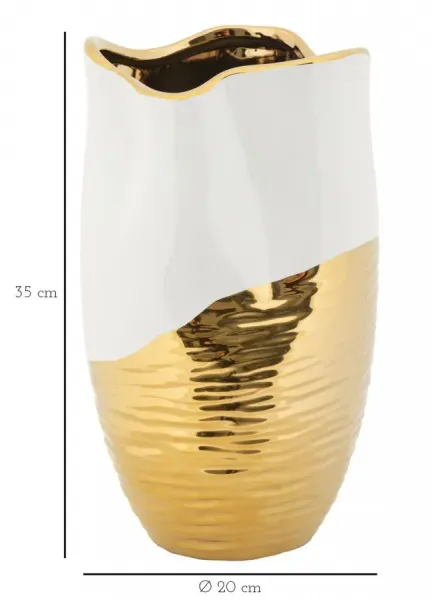 Mauro Ferretti Váza Lux 35 cm zlatá/biela