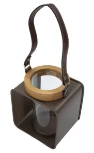 Mauro Ferretti Lucerna Sklo 18 cm hnedá/číra