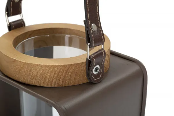 Mauro Ferretti Lucerna Sklo 18 cm hnedá/číra