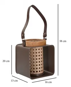 Mauro Ferretti Lucerna ratan 20 cm hnedá