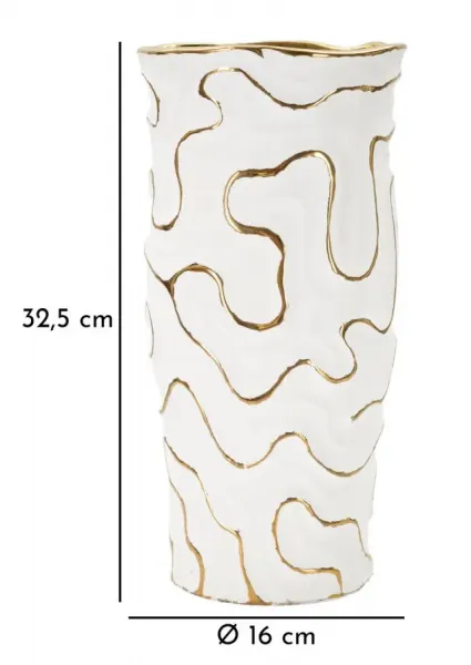 Mauro Ferretti Váza Adore 32 cm zlatá/biela