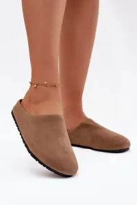 Dámske papuče z eko semišu Khaki Kalvess