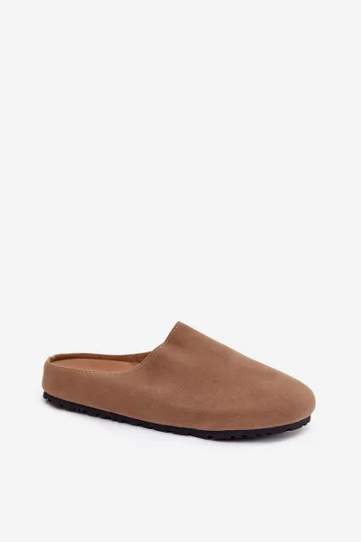 Dámske papuče z eko semišu Khaki Kalvess
