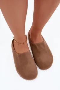 Dámske papuče z eko semišu Khaki Kalvess