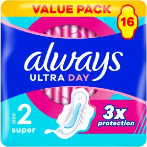 Always Ultra Day Super Hygienické Vložky s kridielkami 16ks, veľkosť 2