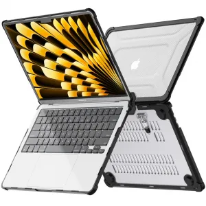 Tech-Protect Smartshell Pro kryt na MacBook Air 13 M2 / M3 / M4 / 2023-2025, čierny/priesvitný