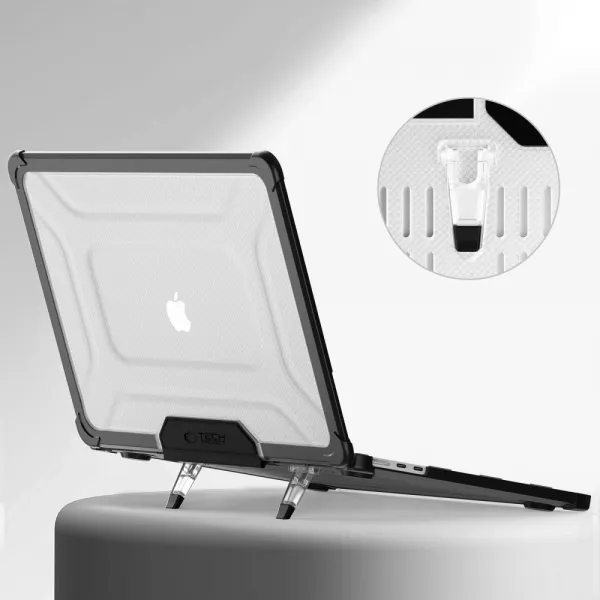 Tech-Protect Smartshell Pro kryt na MacBook Air 13 M2 / M3 / M4 / 2023-2025, čierny/priesvitný
