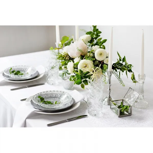 PartyDeco Organza biela s perlami 0,48x9m