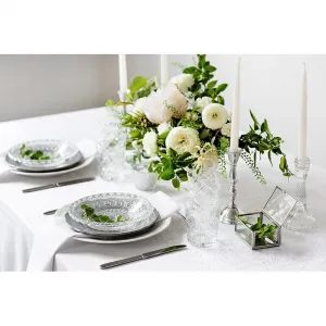 PartyDeco Organza biela s perlami 0,48x9m