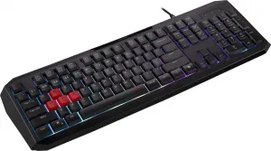 ACER Nitro Gaming Keyboard 100, Membrane Switch, 26 Anti-ghosting kláves, životnost 3 mil. stisků, 7 zón RGB podsvíc