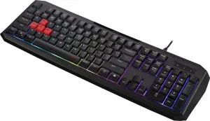 ACER Nitro Gaming Keyboard 100, Membrane Switch, 26 Anti-ghosting kláves, životnost 3 mil. stisků, 7 zón RGB podsvíc
