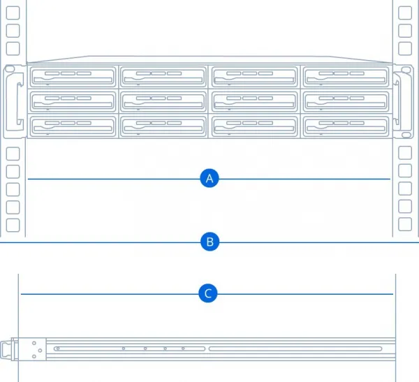 Synology RKM114 pevné ližiny pro RackStation