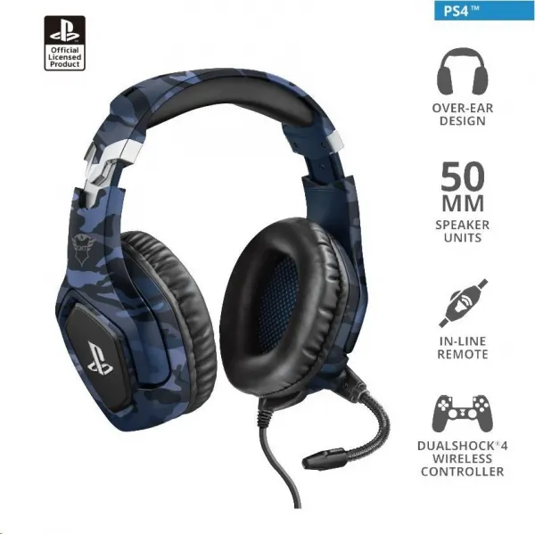 TRUST sluchátka GXT 488 Forze-B PS4 Gaming Headset - Sony Licensed - blue