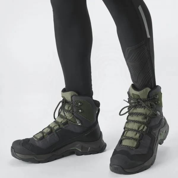 Pánska členková turistická obuv SALOMON Quest Element GTX M black deep lichen green olive night