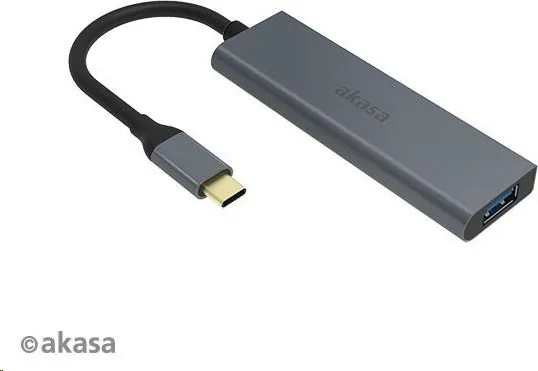 AKASA Hub USB-C 4x USB 3.0 port, hliník