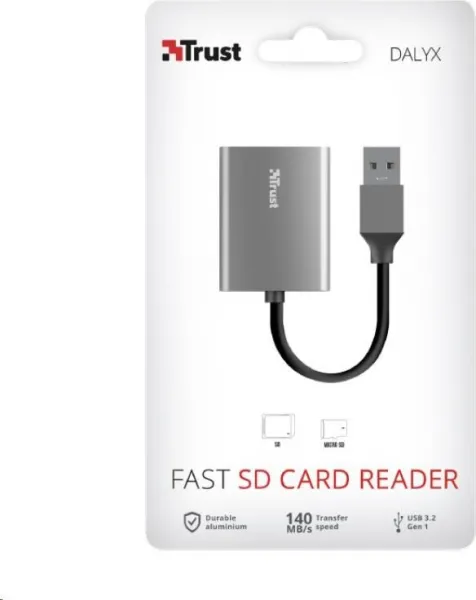 Čítačka pamäťových kariet TRUST DALYX Rýchla, externá, USB 3.2, 8cm