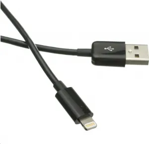 Kábel C-TECH USB 2.0 Nabíjací a synchronizačný kábel Lightning (IP5 a vyšší), 1 m, čierny
