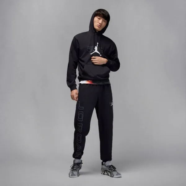 Pánska flisová mikina s kapucňou NIKE JORDAN SPRT CSVR GFX FLC PO 010 BLACK
