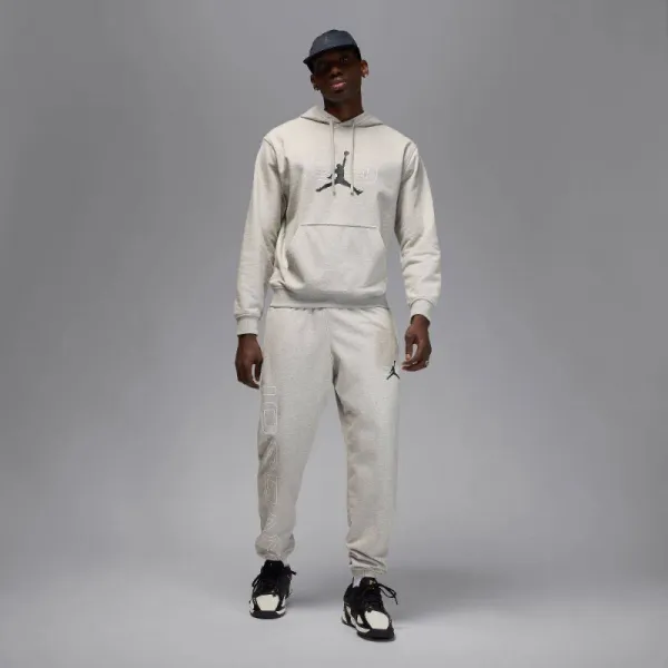 Pánska flisová mikina s kapucňou NIKE JORDAN SPRT CSVR GFX FLC PO 084 GREY HEATER
