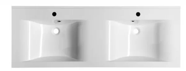 SAPHO - FLAVIA dvojumývadlo 140x50cm, liaty mramor, biela 68141