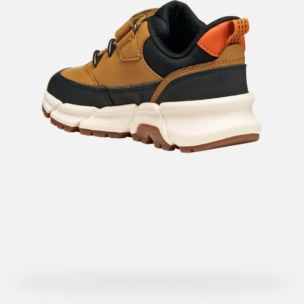 Geox J FLEXYPER PLUS Chlapčenská voľnočasová obuv, hnedá, veľkosť