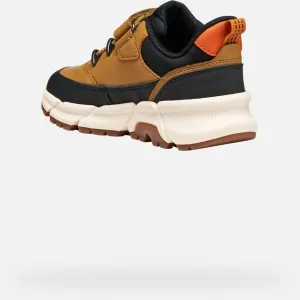 Geox J FLEXYPER PLUS Chlapčenská voľnočasová obuv, hnedá, veľkosť
