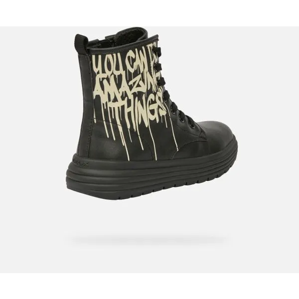 Black Girls Ankle Boots Geox Phaolae Girl - Girls