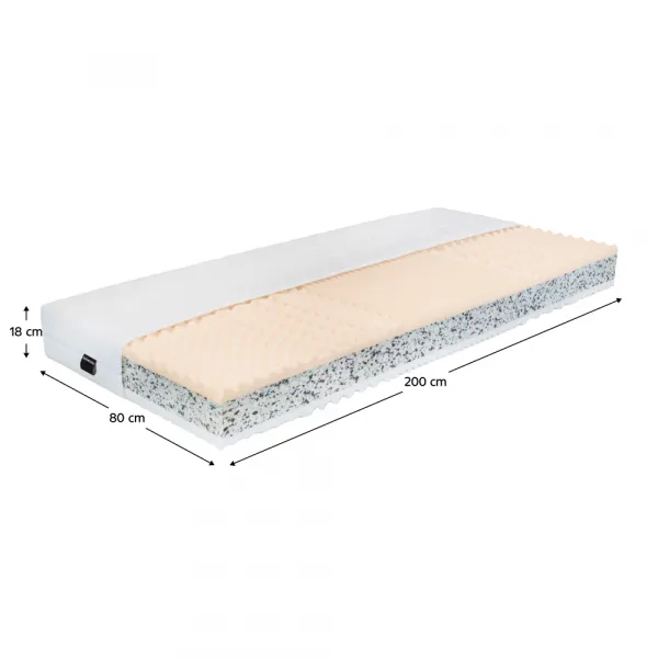 Matrace, set 2 ks, 18 cm, 80x200 cm, ALBO LUX 2 NEW