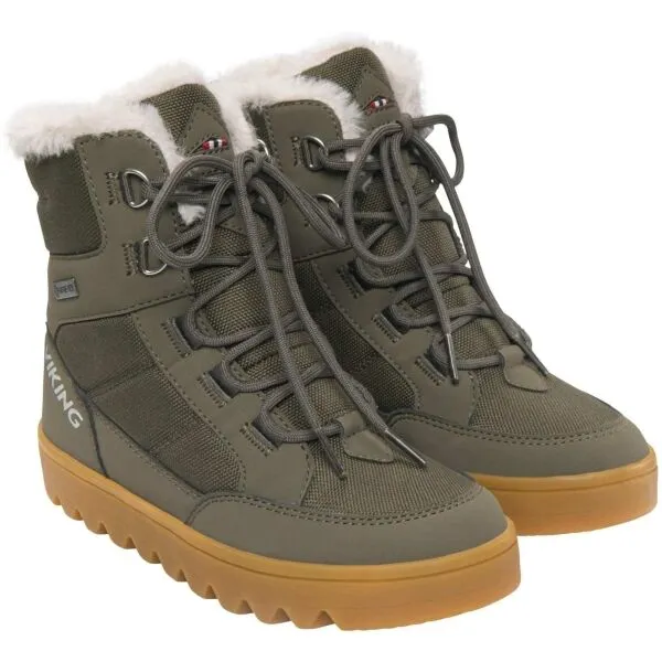VIKING BY NORWAY FLEEK WARM GTX ZIP Juniorská zimná obuv, khaki, veľkosť