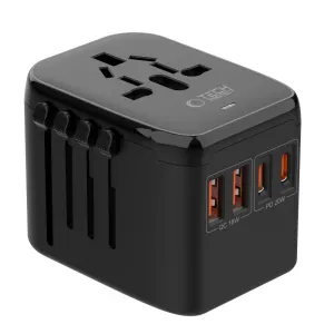 TECH-PROTECT TA200 Univerzálny cestovný adaptér EU / UK / USA / AU čierny