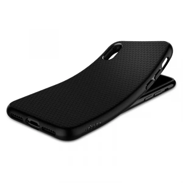 Spigen gumené púzdro Liquid Air pre iPhone X/XS, čierne (063CS25114)